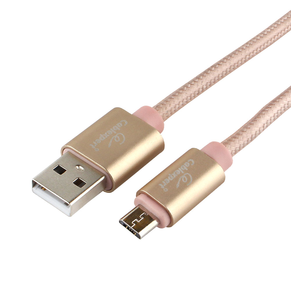 Кабель USB-A < - > microUSB, 1.8м, Cablexpert, серия Ultra, блистер, золотой