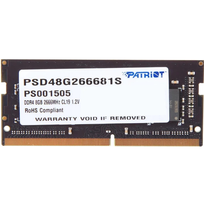 Модуль памяти SODIMM DDR4 .8Gb PC4-21300 2666MHz Patriot