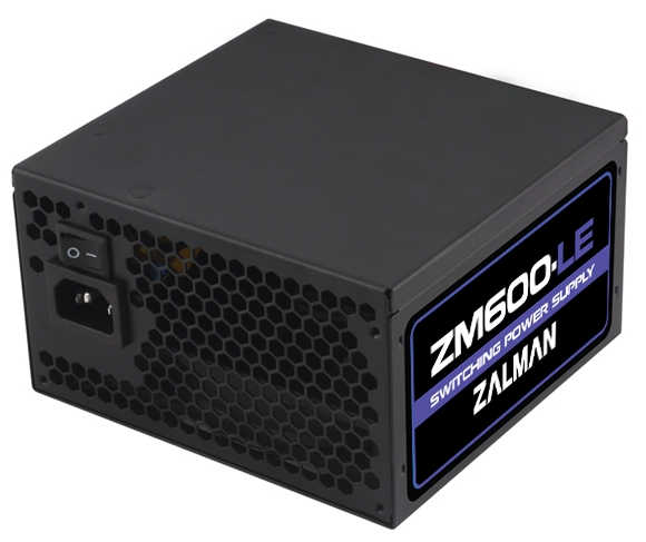 Блок питания .600W Zalman ZM600LE (120mm, 24+8pin, 2*6/8-pin, 3*IDE, 6*SATA, 1*FDD)