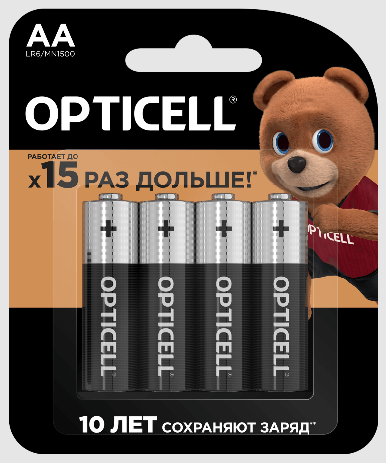 Элемент питания AA, 1.5V,  4шт, Opticell Professional LR6 (5052001)