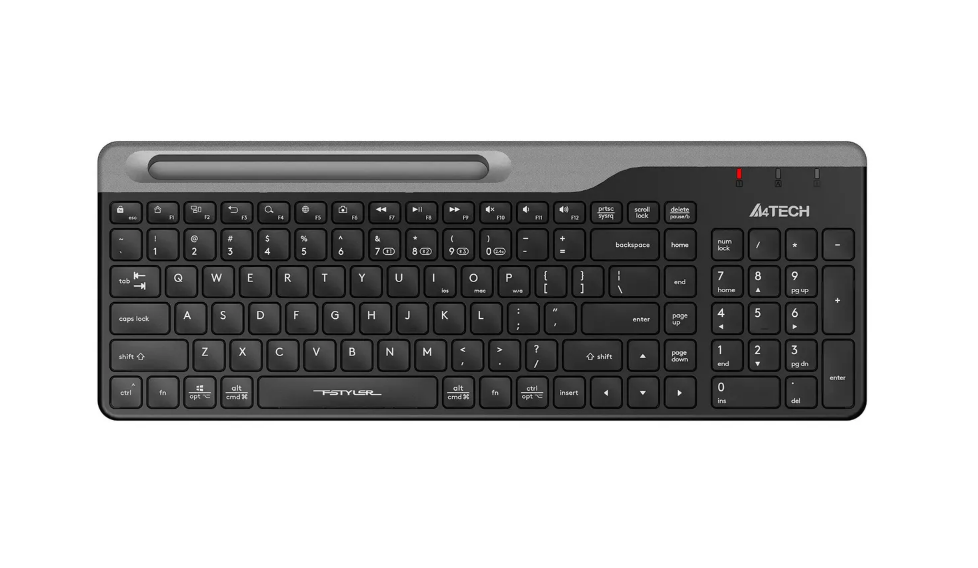 Клавиатура беспроводная A4Tech Fstyler FBK25 USB BT/Radio slim Multimedia черный/серый