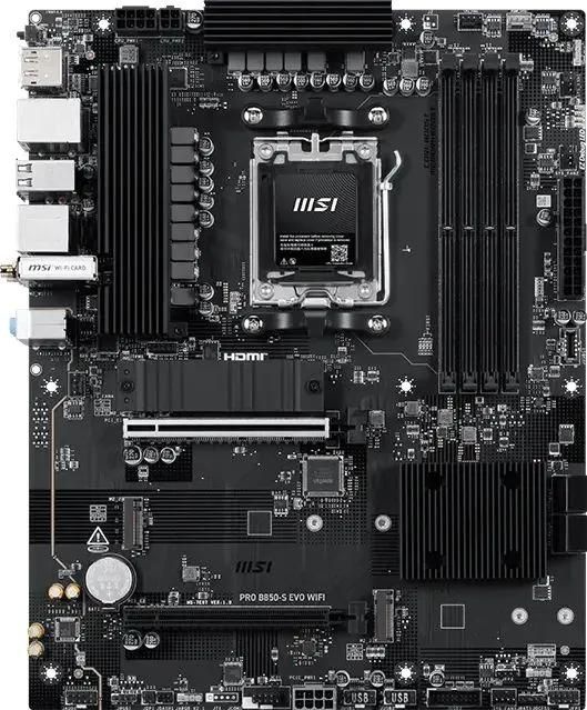 Материнская плата Socket AM5 MSI PRO B850-S EVO WIFI (B850) 4*DDR5 HDMI DP ATX