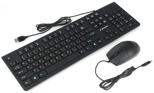 Комплект проводной (клавиатура+мышь) Gembird KBS-9050 1.5м Black