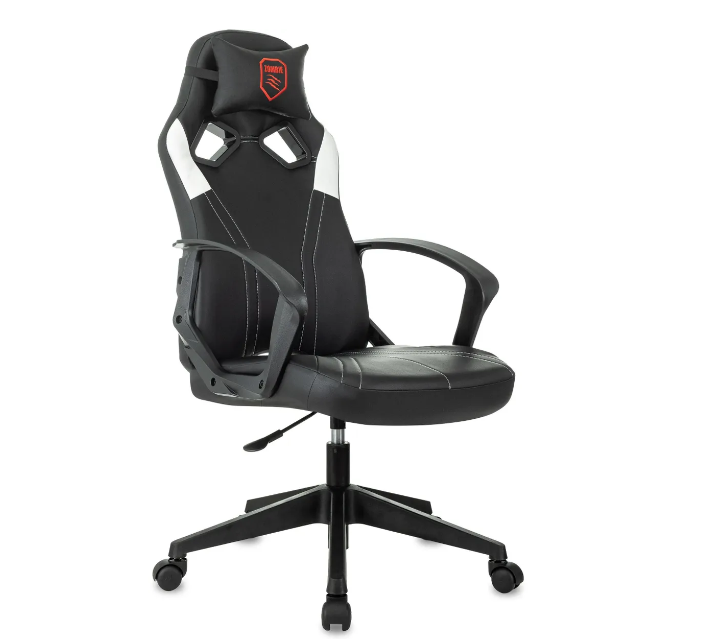 Кресло Zombie 50 (эко.кожа, без мех. качания, крест. пластик, до 120 кг) Черный/белый