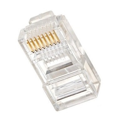 Коннектор RJ-45, кат.5 (3-зубца) (8P8C), 6 микрон для одножильного кабеля