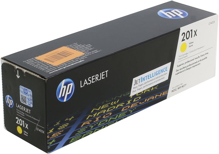 Картридж лазерный HP 201X (CF402X) для HP LJ Pro M252/M277, экономичный, 2300 стр. желтый
