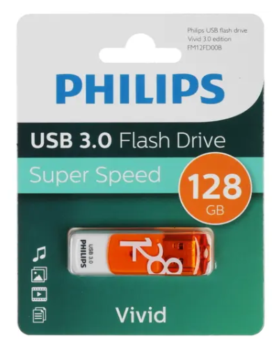 Флешка 128Gb PHILIPS 2-in-1 USB 3.2 USB C, OTG, USB 3.2/Type-C, Металл