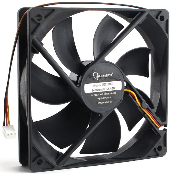 Вентилятор для корпуса 120mm Gembird D12025HM-3 (3pin, 120x120x25mm, 31дБ, 2000об/мин)