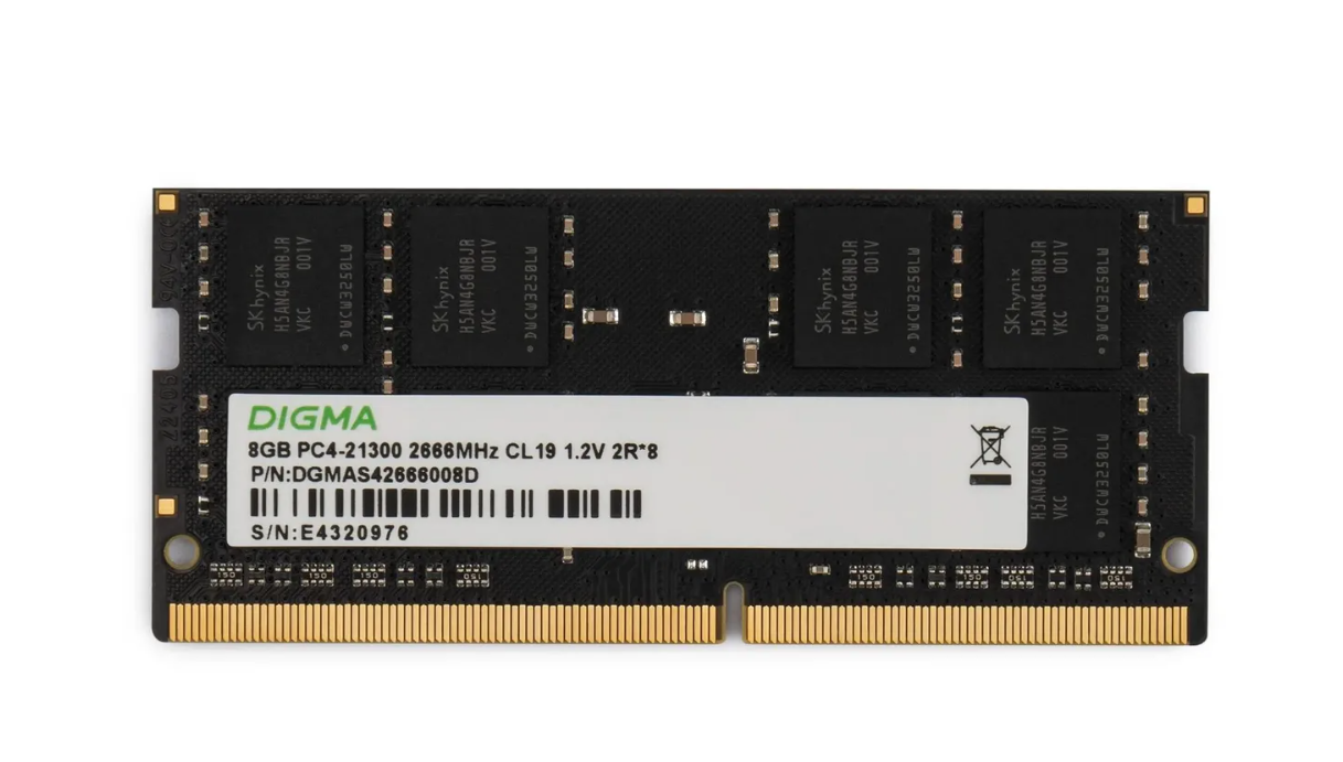 Модуль памяти SODIMM DDR4 8Gb PC4-21300 2666MHz Digma