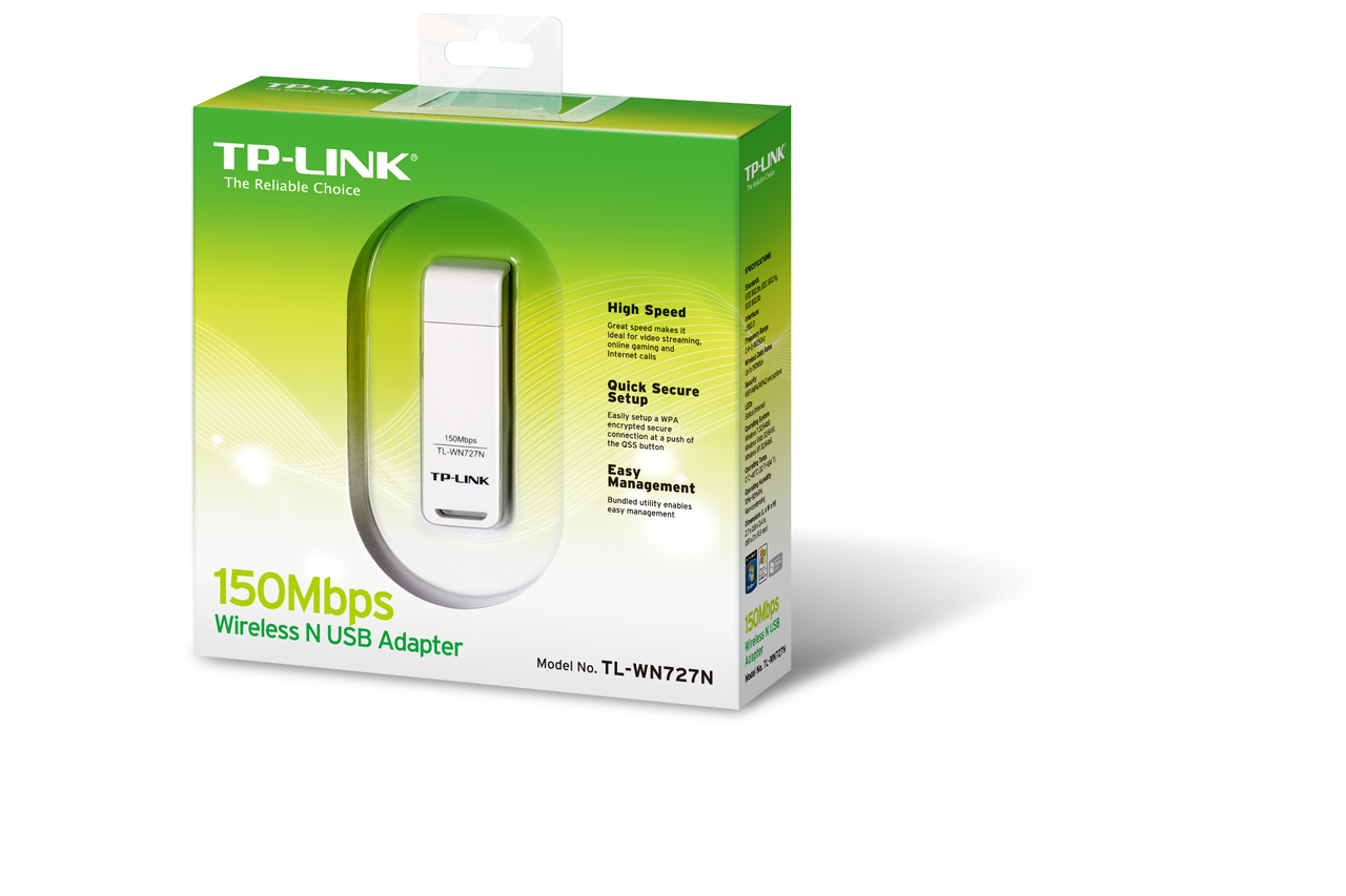 Сетевая карта USB2.0 TP-Link TL-WN727N (802.11b/g/n, до 150Mbps, 2.4GHz)