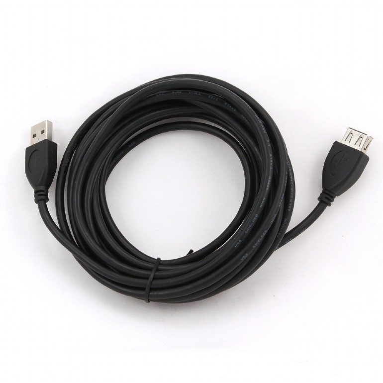 Кабель USB2.0 Am < - > Af удлинительный  4.5м, Cablexpert, экран, феррит.кольцо, черный