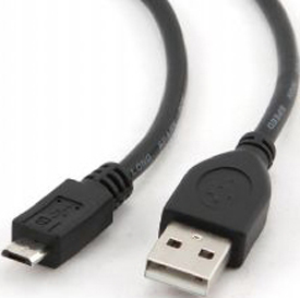 Кабель USB-A < - > microUSB, 1.0м, Cablexpert Classic 0.1, черный