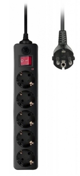 Сетевой фильтр BURO 3м (5 розеток) Black