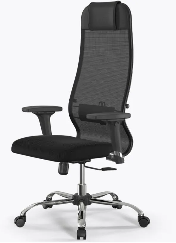 Кресло МЕТТА ErgoLife Sit 10 12E.D.1.2A3  (Экокожа, 2D подл, каплевидная крестовина, до 120кг) Черный