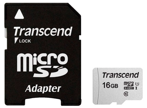 Карта памяти microSD 16Gb Transcend microSDHC Class 10 + адаптер SD