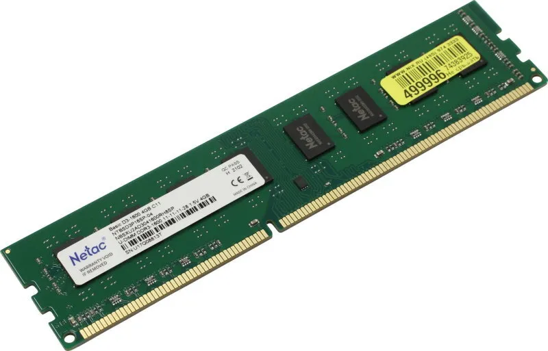 Модуль памяти DDR3 4096Mb PC-12800 1600MHz Netac