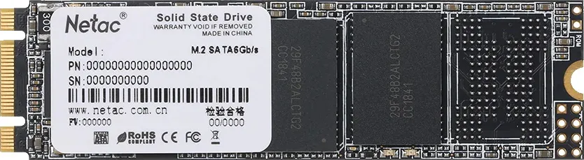 Накопитель SSD M.2 1Tb Netac N535N (SATA, 540/490 Мбайт/сек)
