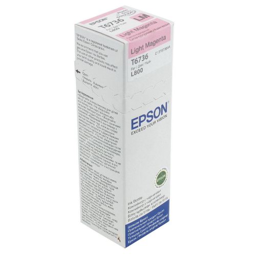 Картридж струйный EPSON T6736 для Epson L800/L805/L810/L850/L1800, светло-пурпурный