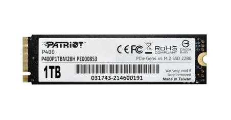 Накопитель SSD M.2 1Tb Patriot P400 (PCI-E 4.0 x4, 5000/4800 Мбайт/сек)