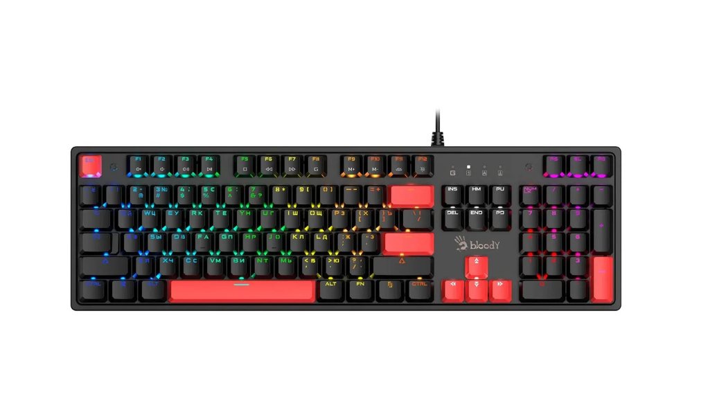 Клавиатура проводная A4Tech Bloody S520N (механика Bloody BLMS, RGB) Black