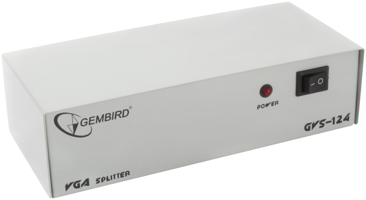 Разветвитель видеосигнала 4 port VGA (1in-->4out, 1440x1280, блок питания) Gembird GVS-124