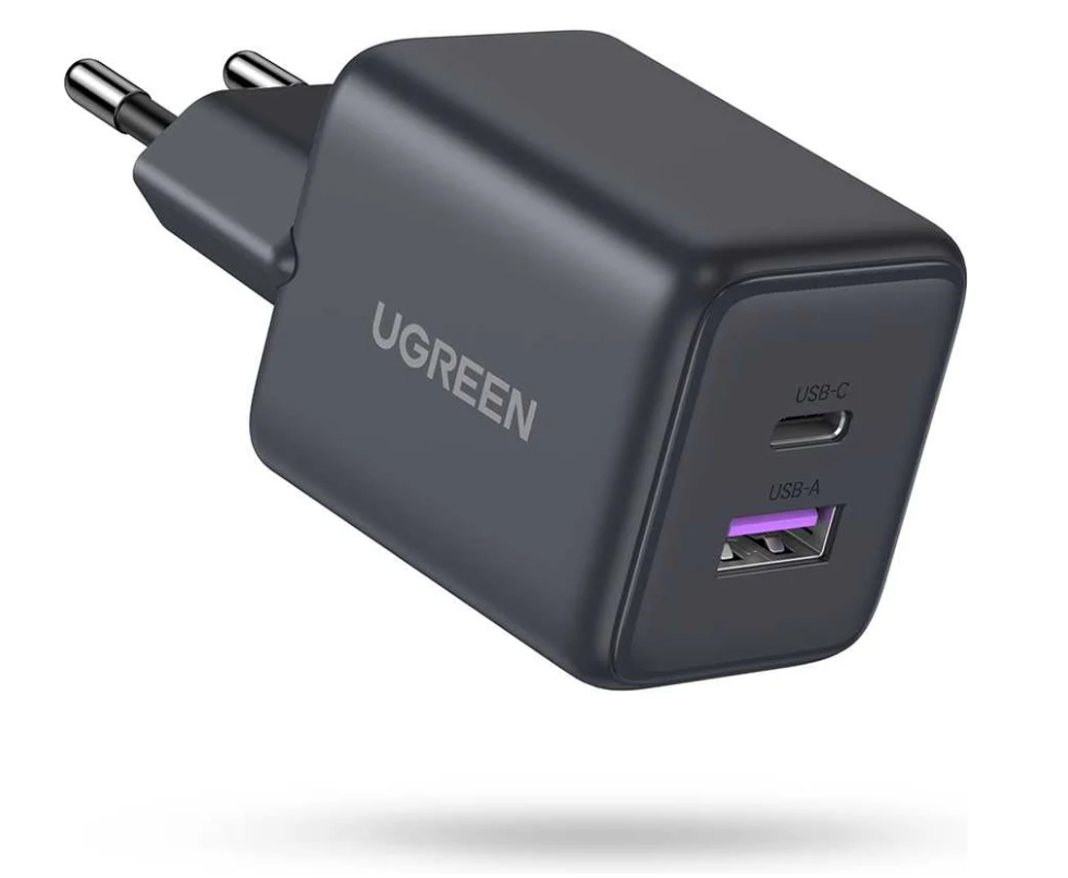 Сетевое зарядное устройство UGREEN X516 30W GaN Fast Charger USB-C USB-A серый