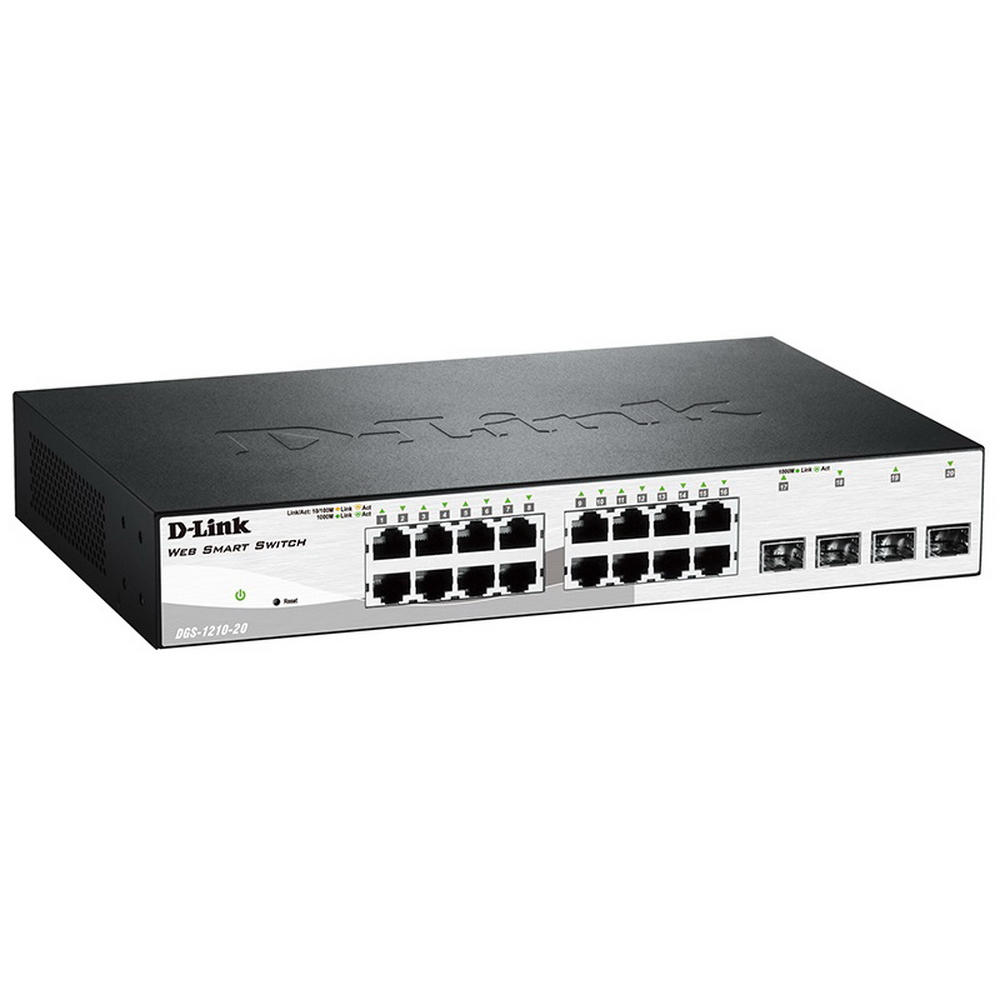 Коммутатор 16 port D-Link DGS-1210-20 1000 Мбит/сек 4*SFP