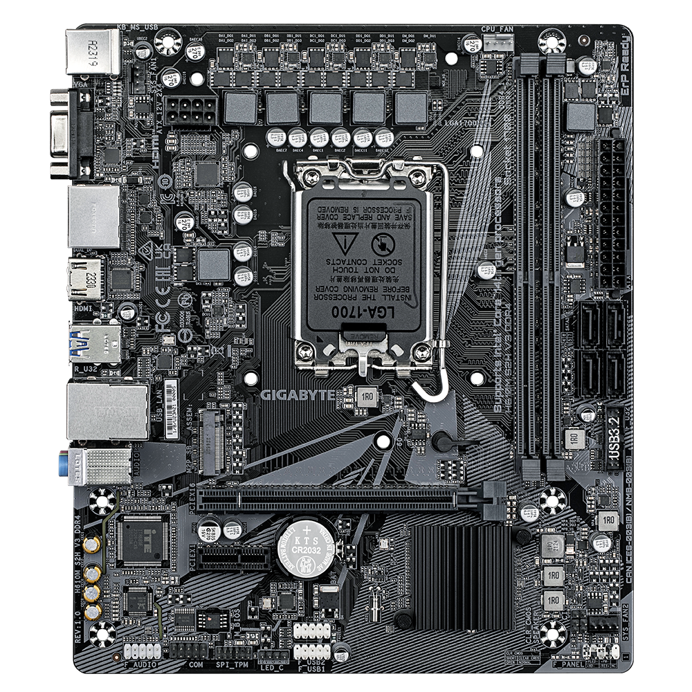 Материнская плата Socket-1700 Gigabyte H610M S2H V3 DDR4 (H610) 2xDDR4 HDMI DP VGA mATX