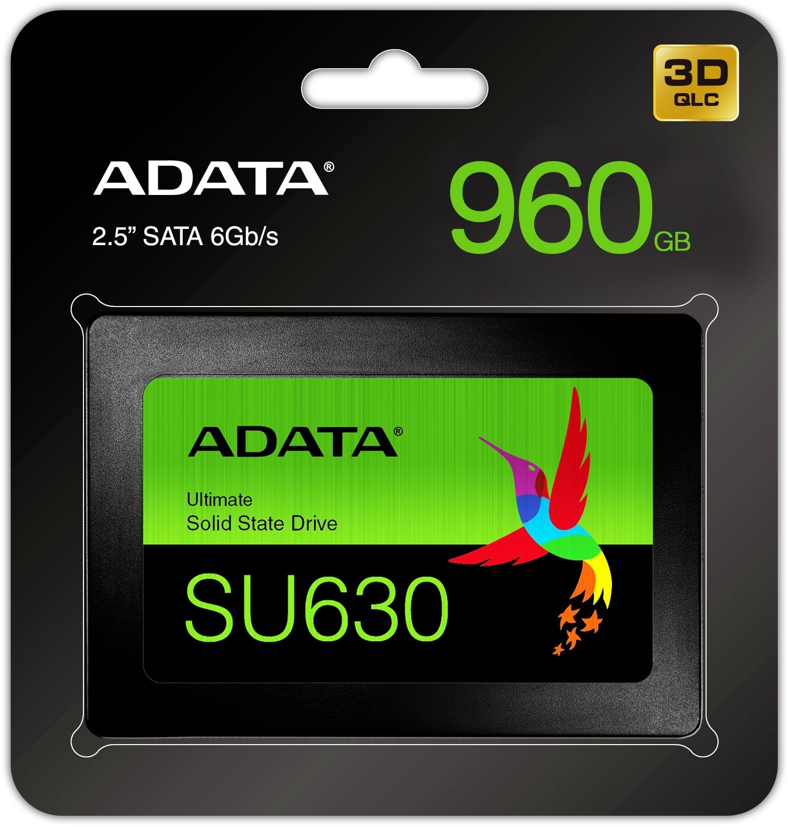 Накопитель SSD SATA 960Gb ADATA Ultimate SU630 (3D NAND, 520/450 Мбайт/сек)