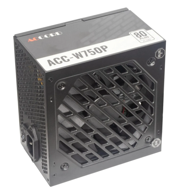 Блок питания .750W Accord ACC-W750P 80 PLUS WHITE (120mm, 24+8pin, 3*8pin, 6*Sata, 2*IDE)