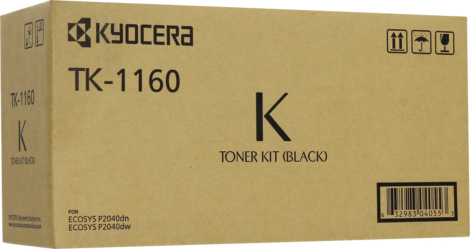 Картридж лазерный Kyocera TK-1160 для P2040dn/2040dw, 7200 стр. черный