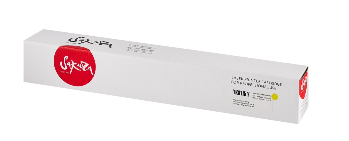 Картридж лазерный Sakura SATK8115Y (TK8115Y) для Kyocera Mita M8124cidn/M8130cidn, желтый, 6000 к.