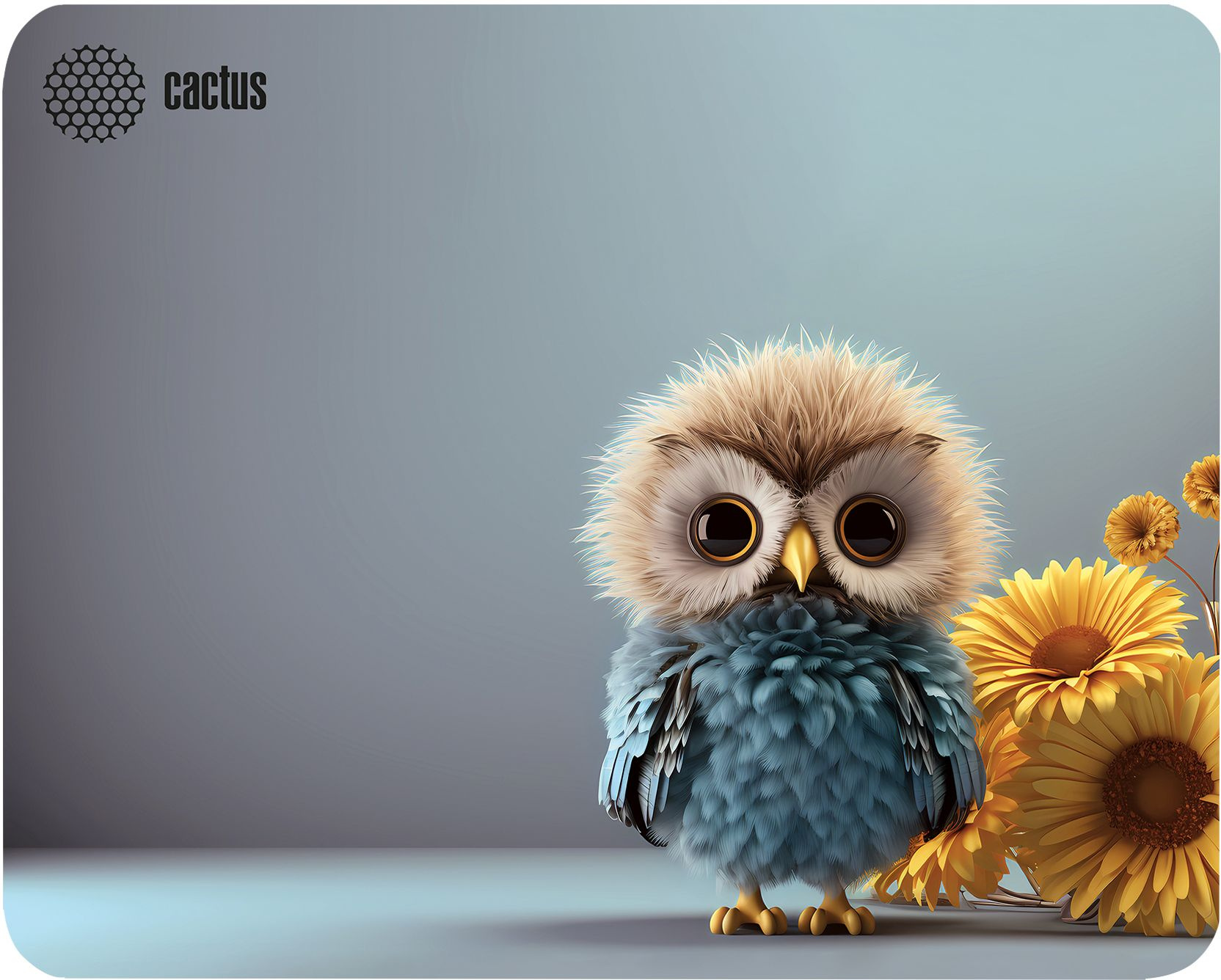 Коврик для мыши CACTUS [CS-MP-D12M] 300x250x3мм, Owl gray