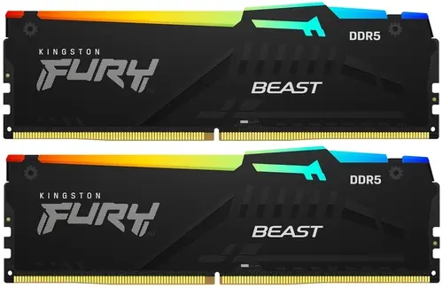Модуль памяти DDR5 64Gb 5600MHz Kingston Fury Beast Black RGB XMP CL40 (Kit of 2)