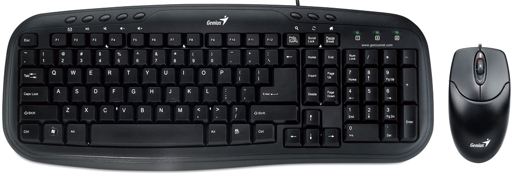 Комплект проводной (клавиатура+мышь) Genius Smart KM-170 Black