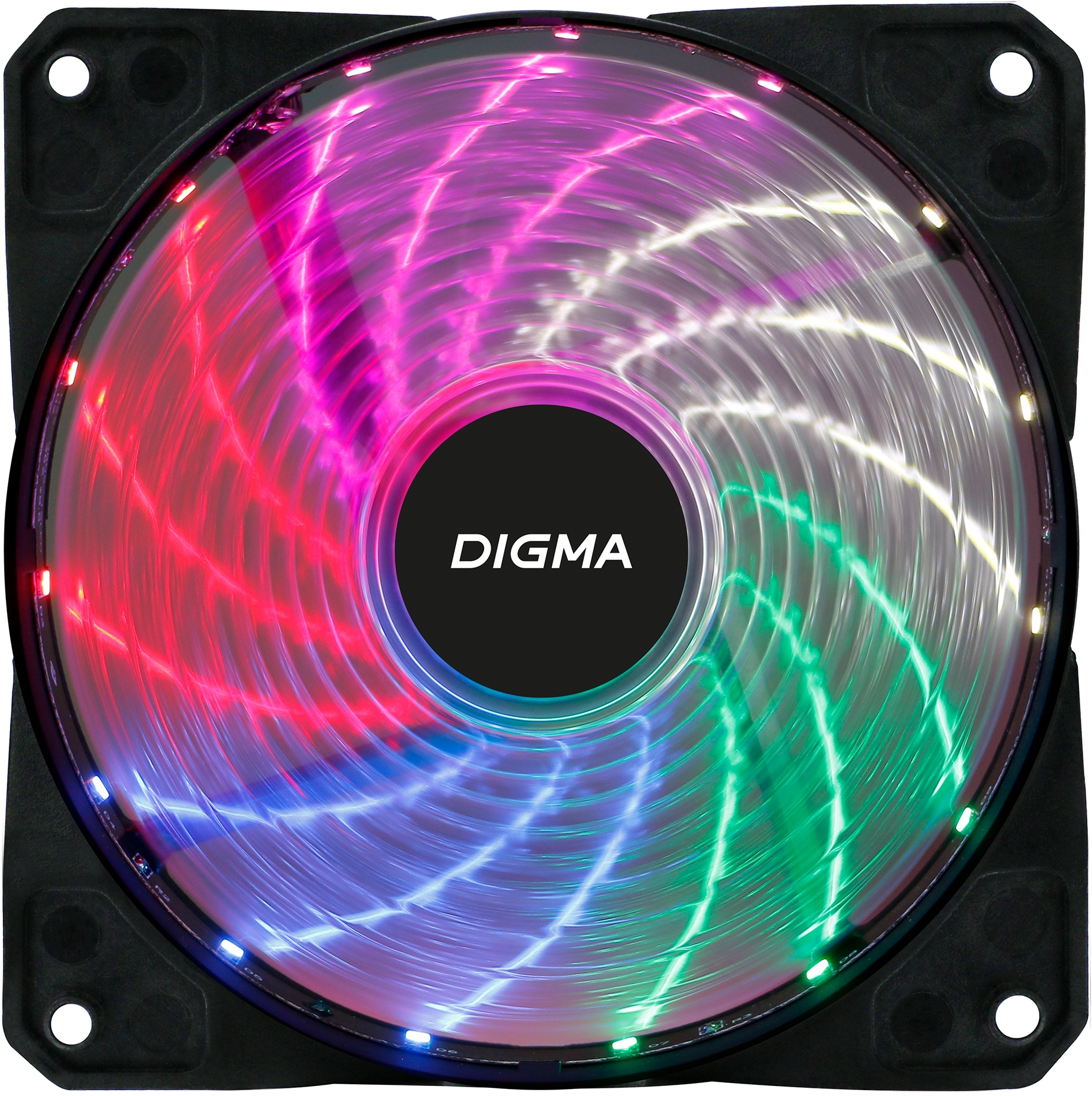 Вентилятор для корпуса 120mm Digma DFAN-FRGB2 3-pin Molex черный