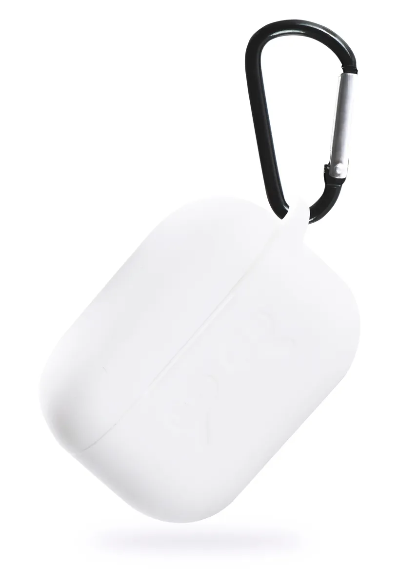 Чехол для наушников Apple Airpods Pro - Gurdini прорезиненный soft touch c карабином, белый