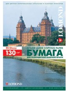 Бумага Lomond [A4] глянцевая 2х сторонняя, (для лазерной печати), 130 г/м2, 250л