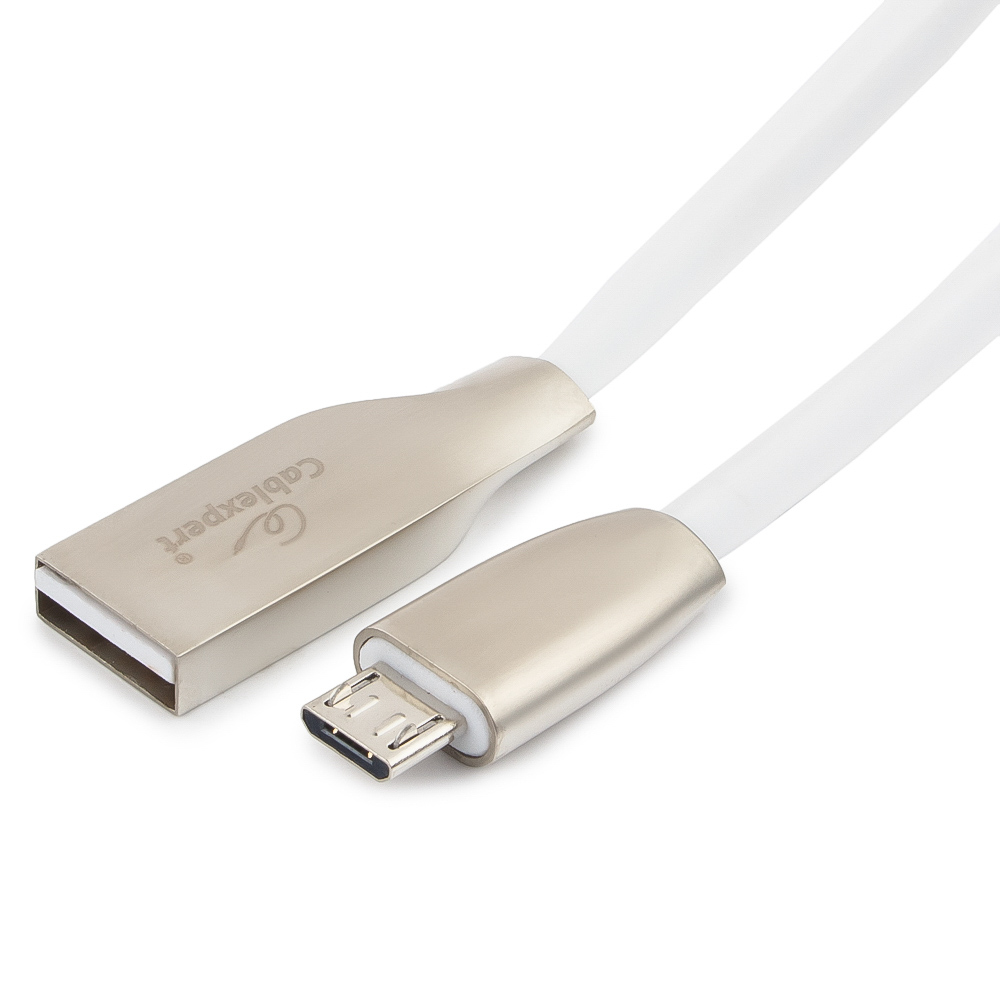 Кабель USB-A < - > microUSB, 1.8м, Cablexpert, серия Gold, блистер, белый