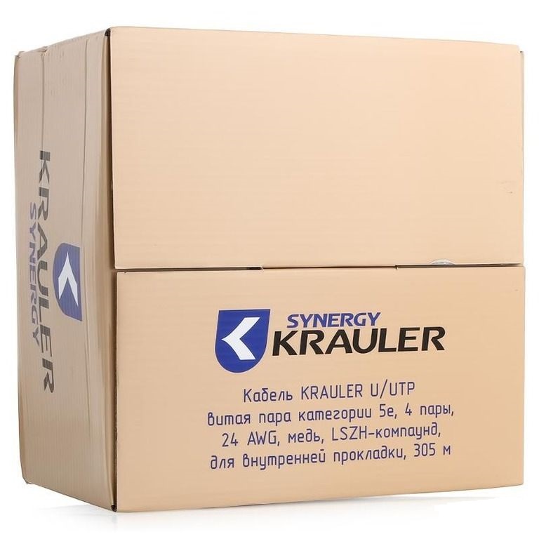 Кабель витая пара внутренний 4 пары UTP кат.5e (305м) медный Krauler