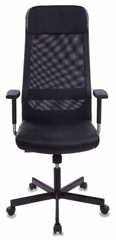 Кресло Бюрократ T-995 (эко.кожа/сетка, синхромеханизм качания, крест. металл черный, до 120 кг) Черный