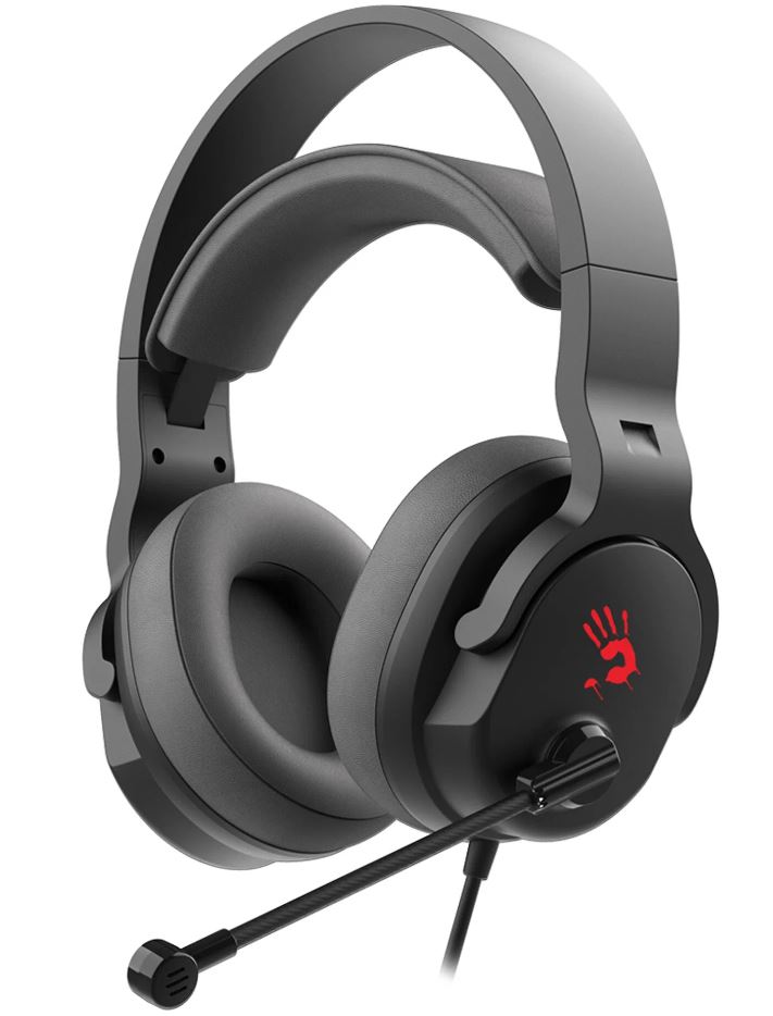 Наушники проводные A4Tech Bloody G330p (микрофон с шумоподавлением, 3,5 мм для аудио, USB для подсветки, 2м) черный