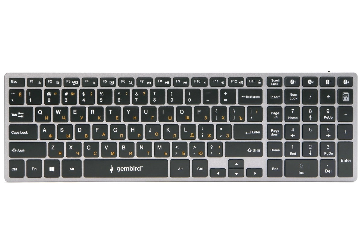 Клавиатура беспроводная Gembird KBW-2 Bluetooth Grey
