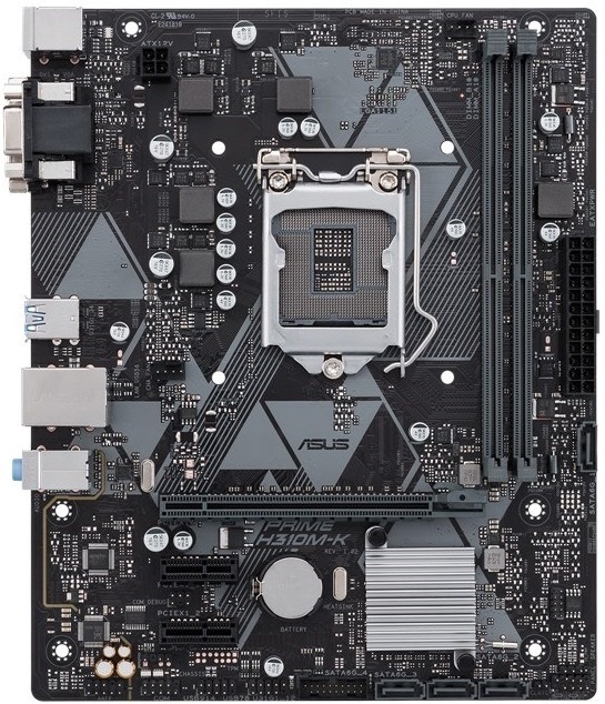 Материнская плата Socket-1151-v2 ASUS PRIME H310M-K (H310) 2*DDR4 2*PCI-Ex1 1*PCI-Ex16 4*SATA VGA DVI mATX