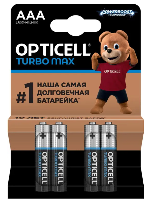 Элемент питания AAA, 1.5V,  4шт, Opticell Turbo MAX LR03