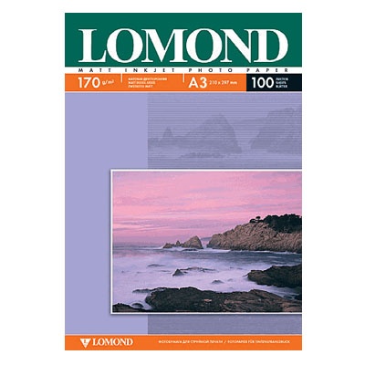 Бумага Lomond [A3] матовая 2-х сторонняя, 170гр/м2, 100л