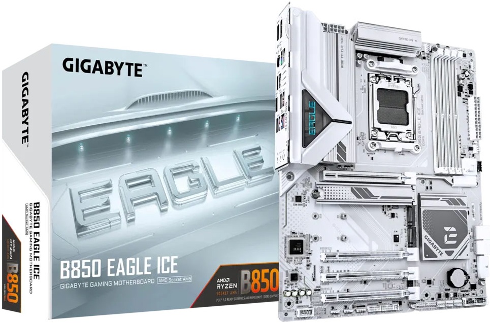 Материнская плата Socket AM5 Gigabyte B850 EAGLE ICE (B850) 4*DDR5 HDMI DP ATX