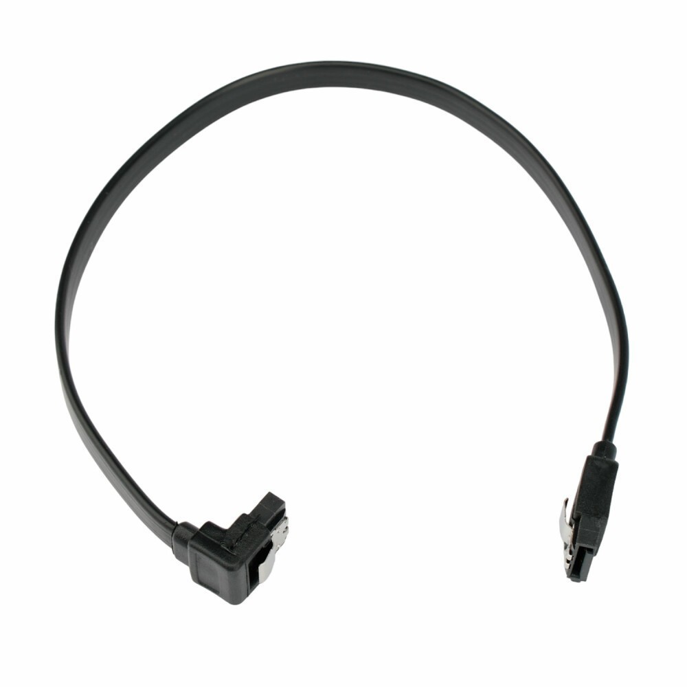 Кабель интерфейсный SATA  30см, Cablexpert, угловой, защелка, черный
