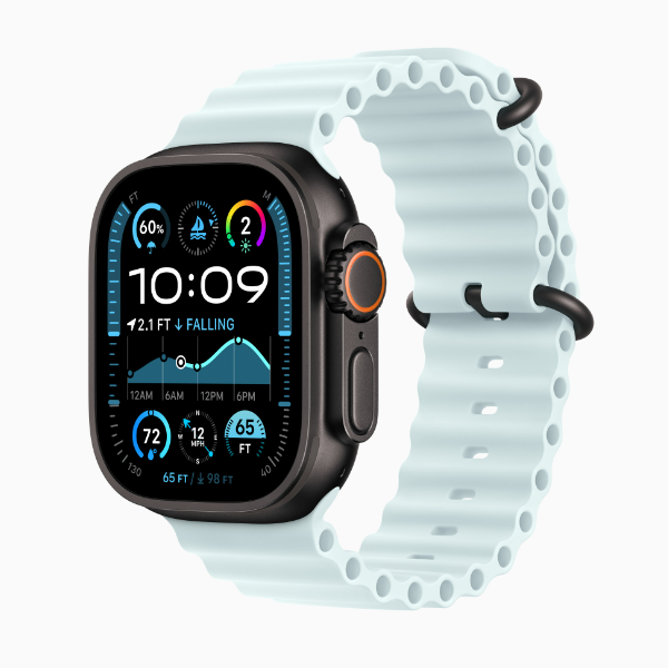 Смарт-часы Apple Watch Ultra 2 2024 49mm Black Ocean Band Ice Blue (черный/голубой)