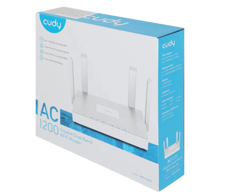 Wi-Fi роутер Cudy WR1300E AC1200 1000 Мбит/с белый